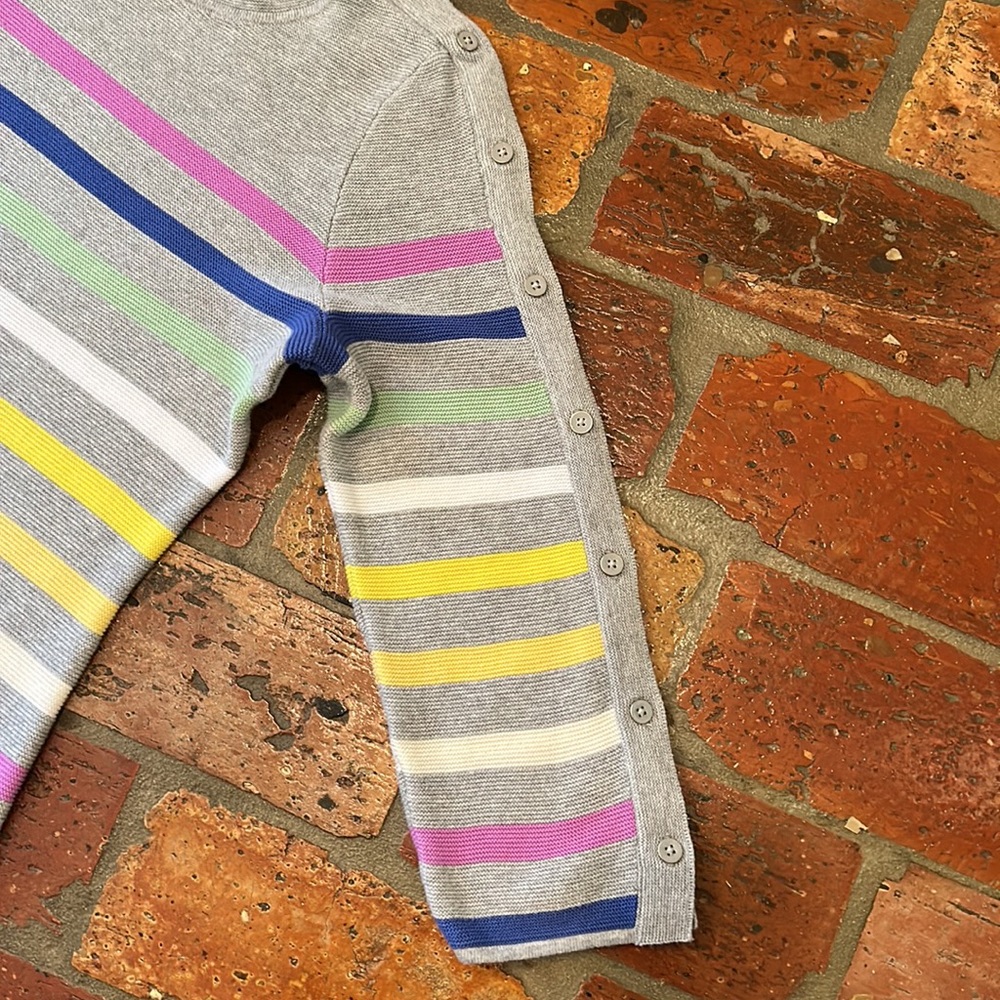 Talbots Stripe Button 3/4 Sleeve Sweater Szs - image 5